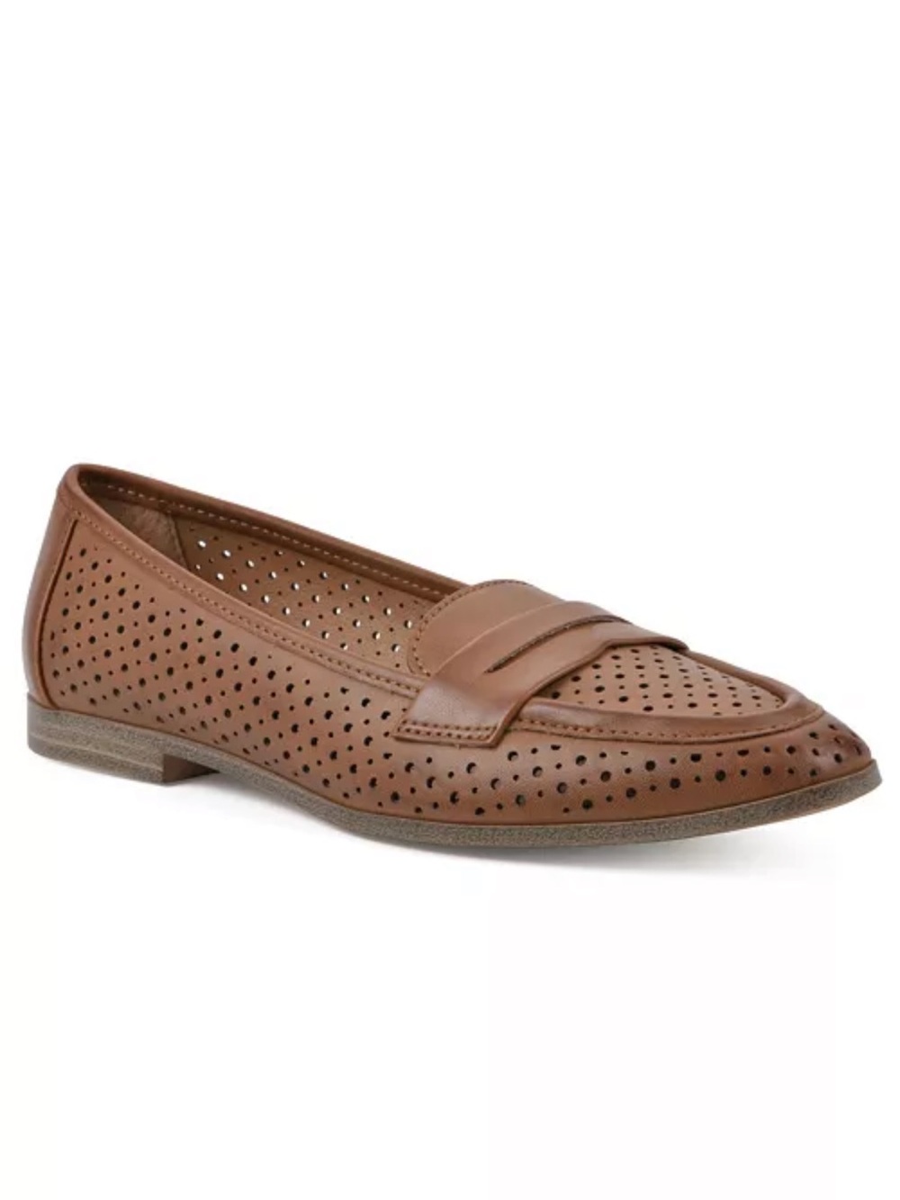WHITE MOUNTAIN 10 NEW Noblest Loafers • Dark Tan Smooth • Perforated • Office